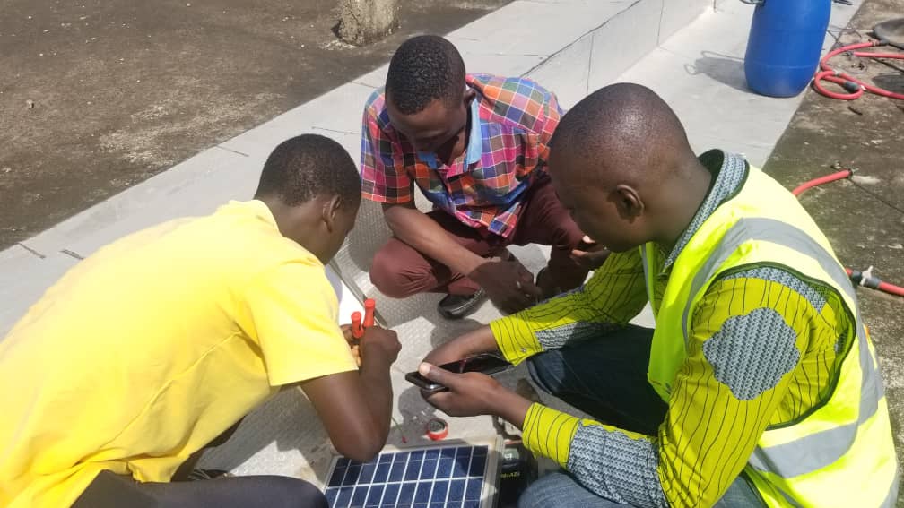 Hands-on training in solar installation